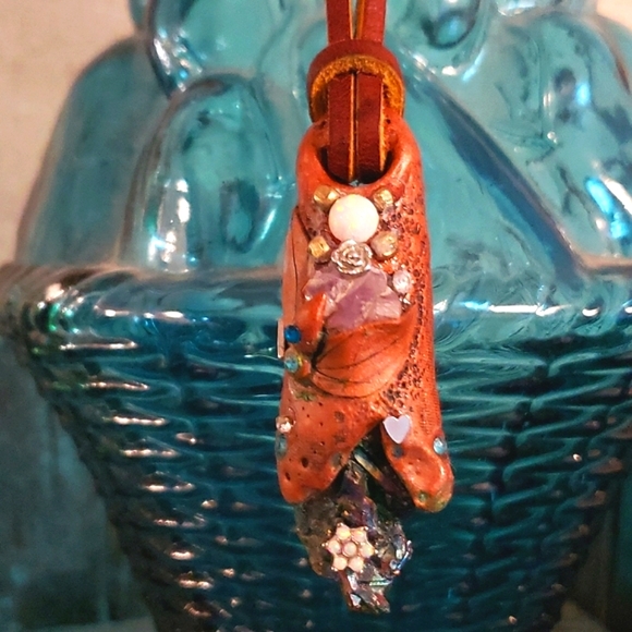 OPAL AMETHYST TITANIUM DRUZY AMULET CRYSTAL LEATHER NECKLACE HANDMADE☆OOAK BOHO - Picture 9 of 17